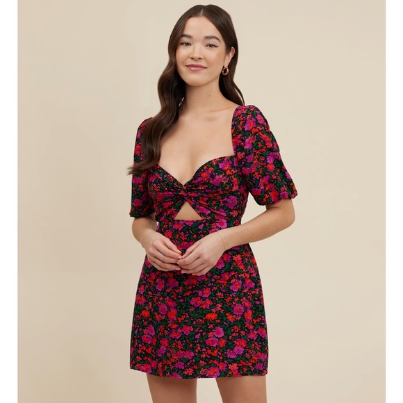 Park & Fifth Naomi Cutout Floral Mini Dress Armina - Picture 3 of 8